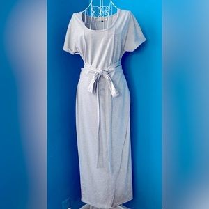 Never Fully Dressed Grey Cotton Wrap Dress